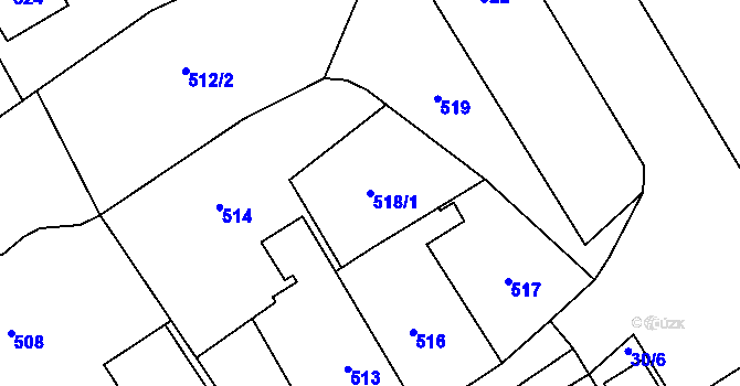 Parcela st. 518/1 v KÚ Návsí, Katastrální mapa