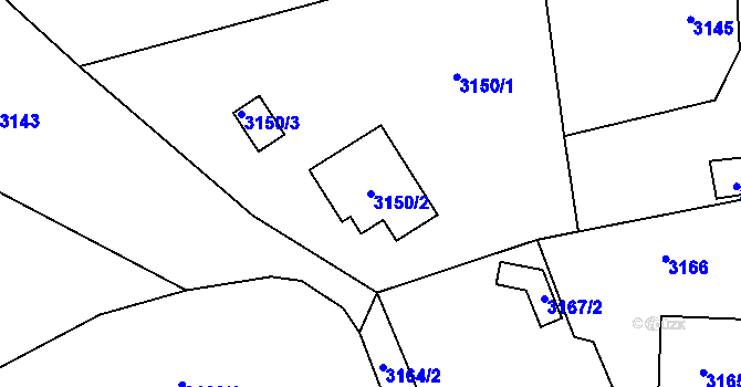 Parcela st. 3150/2 v KÚ Návsí, Katastrální mapa