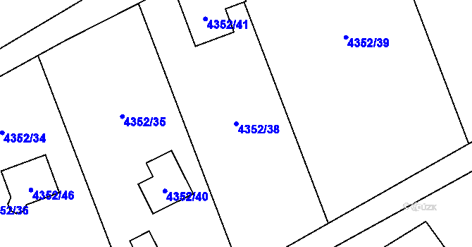 Parcela st. 4352/38 v KÚ Návsí, Katastrální mapa