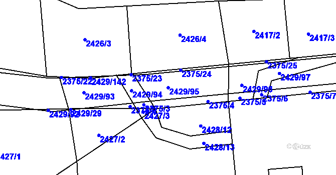 Parcela st. 2429/95 v KÚ Návsí, Katastrální mapa