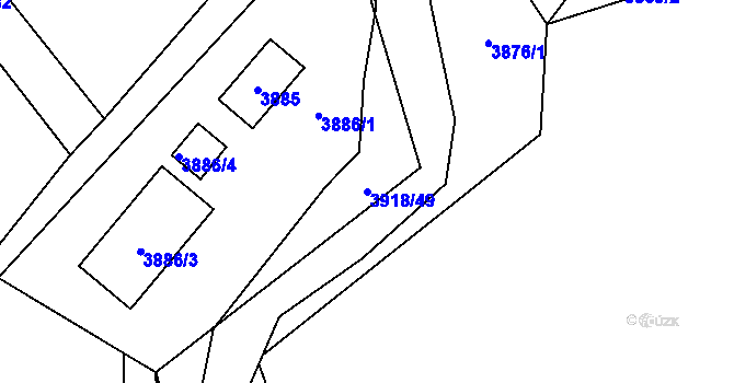 Parcela st. 3918/49 v KÚ Návsí, Katastrální mapa