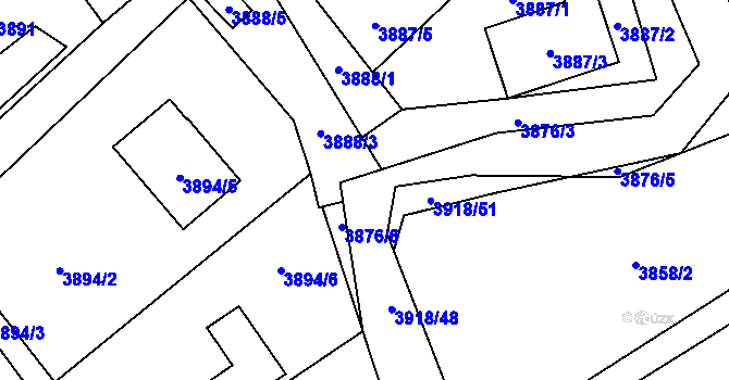 Parcela st. 3918/50 v KÚ Návsí, Katastrální mapa
