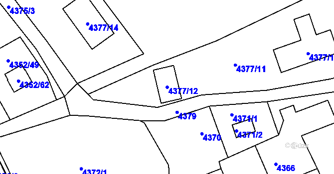 Parcela st. 4377/12 v KÚ Návsí, Katastrální mapa