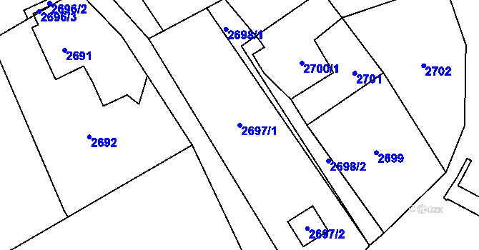 Parcela st. 2697/1 v KÚ Návsí, Katastrální mapa