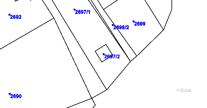 Parcela st. 2697/2 v KÚ Návsí, Katastrální mapa