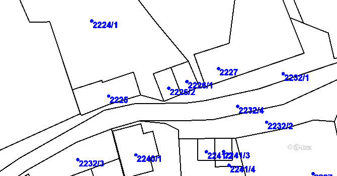 Parcela st. 2226/2 v KÚ Návsí, Katastrální mapa