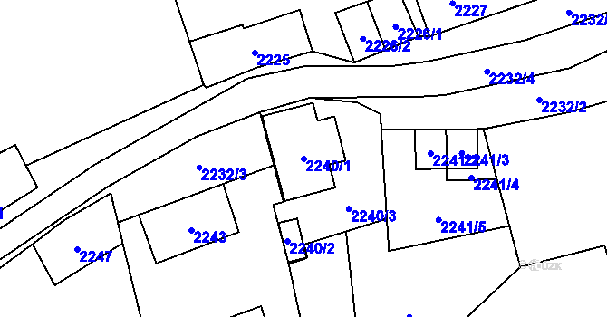 Parcela st. 2240/1 v KÚ Návsí, Katastrální mapa