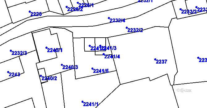 Parcela st. 2241/4 v KÚ Návsí, Katastrální mapa