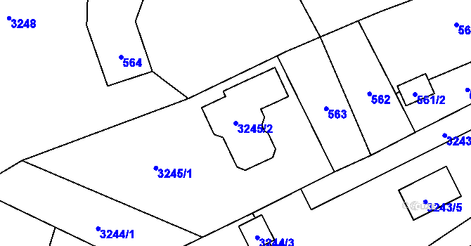 Parcela st. 3245/2 v KÚ Návsí, Katastrální mapa