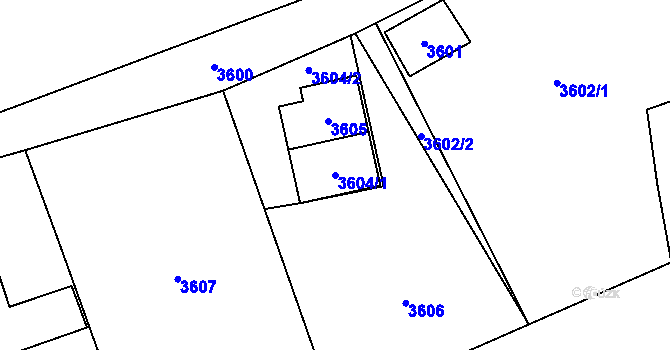 Parcela st. 3604/1 v KÚ Návsí, Katastrální mapa