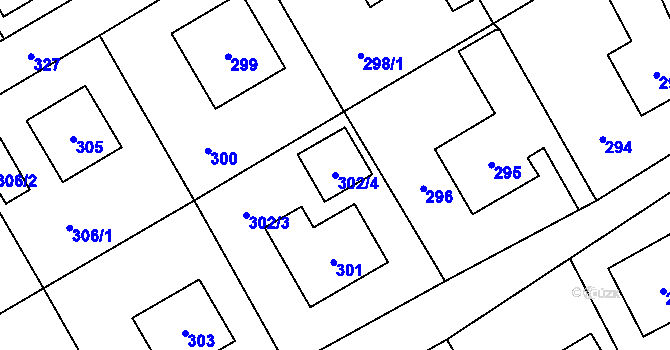 Parcela st. 302/4 v KÚ Návsí, Katastrální mapa
