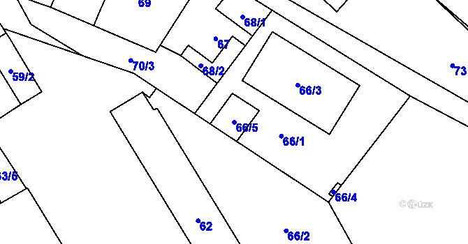 Parcela st. 66/5 v KÚ Návsí, Katastrální mapa