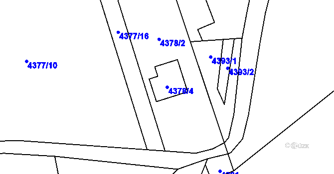 Parcela st. 4378/4 v KÚ Návsí, Katastrální mapa