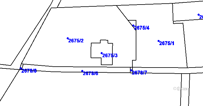 Parcela st. 2675/3 v KÚ Návsí, Katastrální mapa