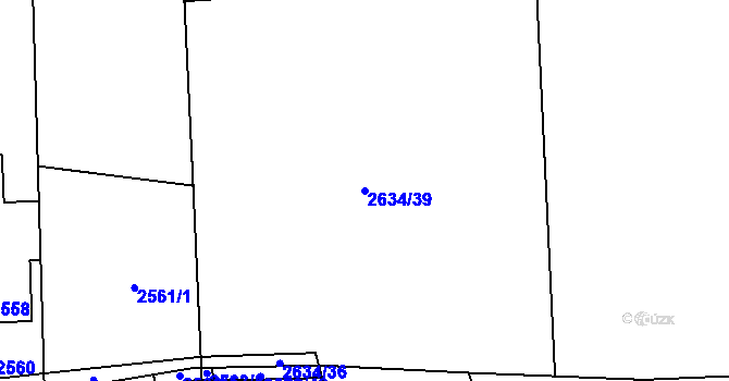 Parcela st. 2634/39 v KÚ Návsí, Katastrální mapa