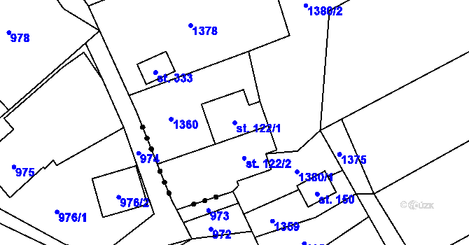Parcela st. 122/1 v KÚ Písečná u Jablunkova, Katastrální mapa