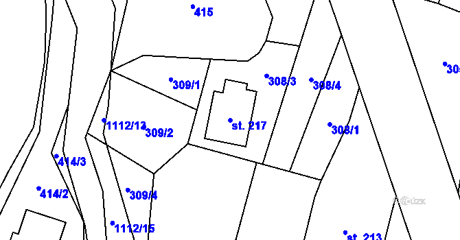 Parcela st. 217 v KÚ Písečná u Jablunkova, Katastrální mapa