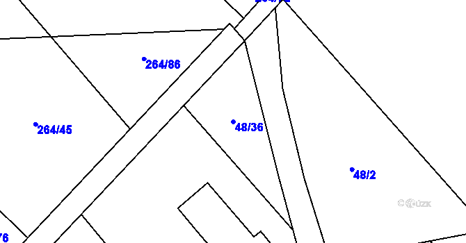 Parcela st. 48/36 v KÚ Písečná u Jablunkova, Katastrální mapa