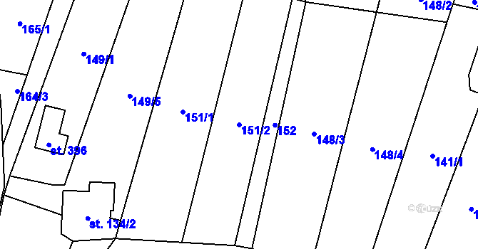 Parcela st. 151/2 v KÚ Písečná u Jablunkova, Katastrální mapa