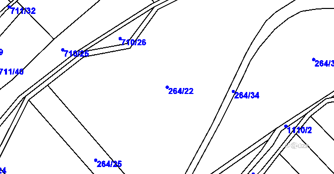 Parcela st. 264/22 v KÚ Písečná u Jablunkova, Katastrální mapa