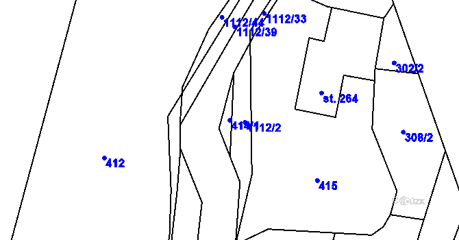 Parcela st. 414/1 v KÚ Písečná u Jablunkova, Katastrální mapa