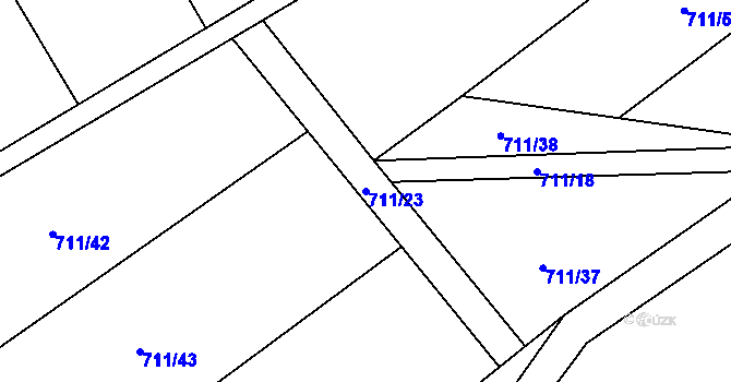Parcela st. 711/23 v KÚ Písečná u Jablunkova, Katastrální mapa