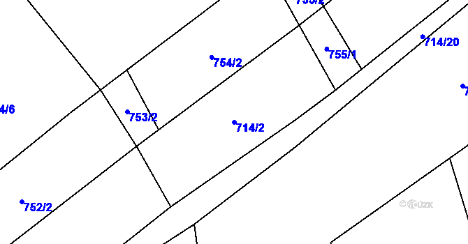 Parcela st. 714/2 v KÚ Písečná u Jablunkova, Katastrální mapa