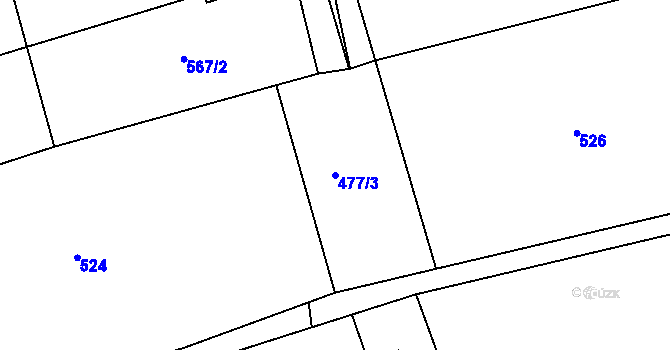 Parcela st. 477/3 v KÚ Písečná u Jablunkova, Katastrální mapa