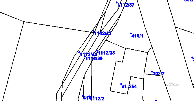 Parcela st. 1112/33 v KÚ Písečná u Jablunkova, Katastrální mapa