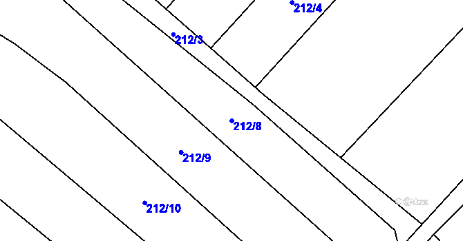 Parcela st. 212/8 v KÚ Písečná u Jablunkova, Katastrální mapa