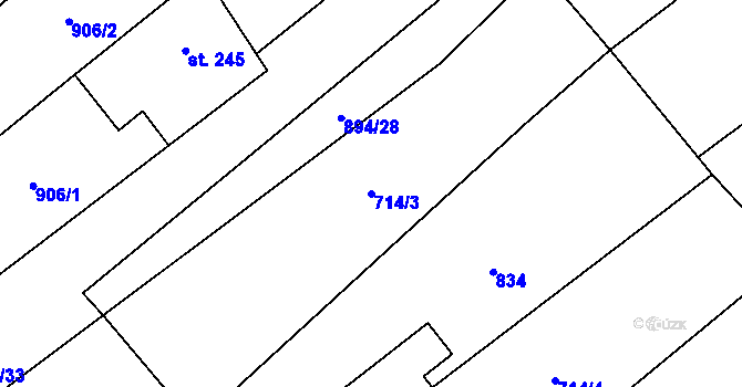 Parcela st. 714/3 v KÚ Písečná u Jablunkova, Katastrální mapa