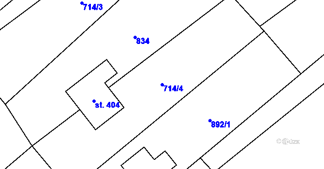 Parcela st. 714/4 v KÚ Písečná u Jablunkova, Katastrální mapa