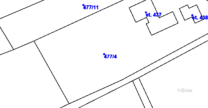 Parcela st. 477/4 v KÚ Písečná u Jablunkova, Katastrální mapa