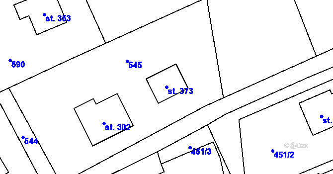 Parcela st. 373 v KÚ Písečná u Jablunkova, Katastrální mapa