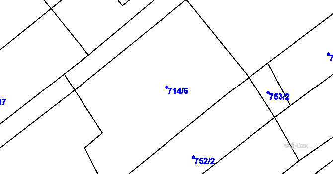 Parcela st. 714/6 v KÚ Písečná u Jablunkova, Katastrální mapa