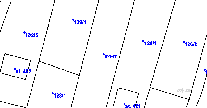 Parcela st. 129/2 v KÚ Písečná u Jablunkova, Katastrální mapa
