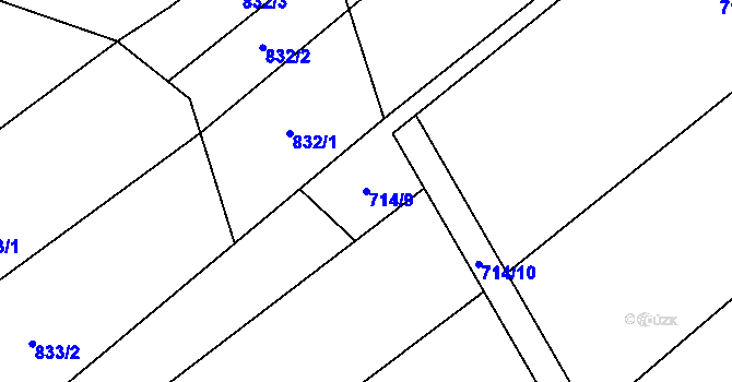 Parcela st. 714/9 v KÚ Písečná u Jablunkova, Katastrální mapa