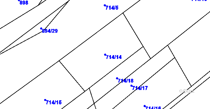 Parcela st. 714/14 v KÚ Písečná u Jablunkova, Katastrální mapa