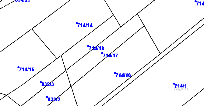 Parcela st. 714/17 v KÚ Písečná u Jablunkova, Katastrální mapa