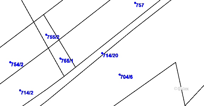 Parcela st. 714/20 v KÚ Písečná u Jablunkova, Katastrální mapa