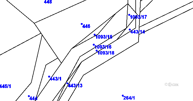 Parcela st. 1093/18 v KÚ Písečná u Jablunkova, Katastrální mapa