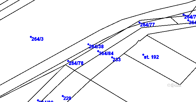 Parcela st. 264/84 v KÚ Písečná u Jablunkova, Katastrální mapa