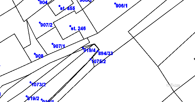 Parcela st. 894/33 v KÚ Písečná u Jablunkova, Katastrální mapa