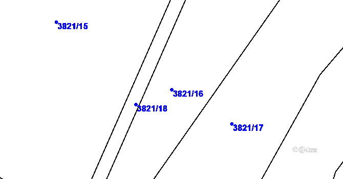 Parcela st. 3821/16 v KÚ Jáchymov, Katastrální mapa
