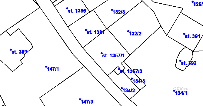 Parcela st. 1357/1 v KÚ Jáchymov, Katastrální mapa
