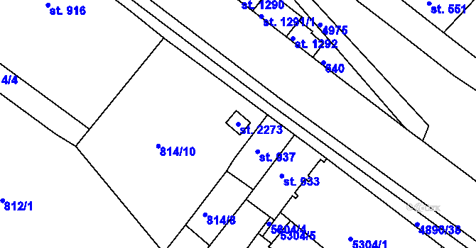 Parcela st. 2273 v KÚ Jáchymov, Katastrální mapa