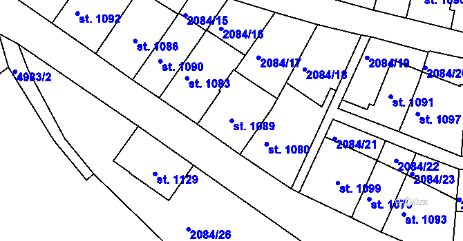 Parcela st. 1089 v KÚ Jáchymov, Katastrální mapa