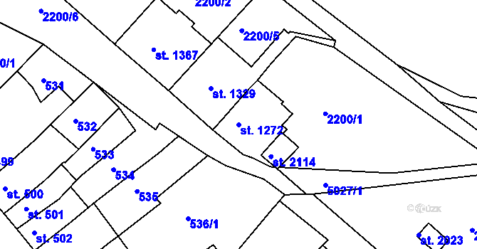 Parcela st. 1272 v KÚ Jáchymov, Katastrální mapa