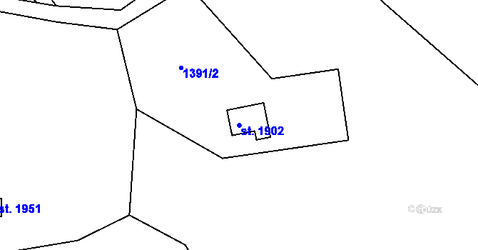 Parcela st. 1902 v KÚ Jáchymov, Katastrální mapa