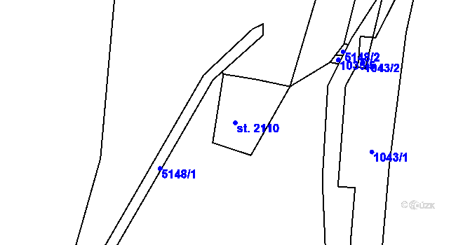 Parcela st. 2110 v KÚ Jáchymov, Katastrální mapa